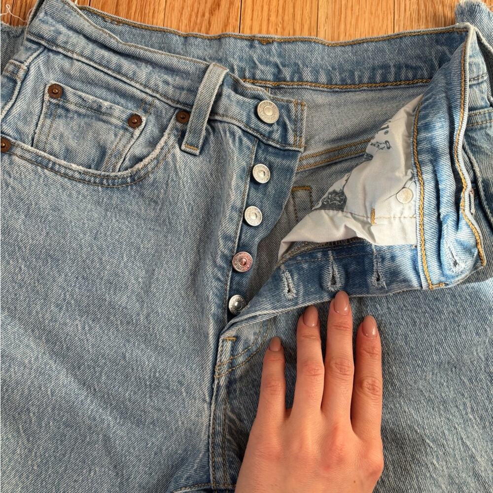 Women's Light Blue Straight Leg Jeans - Picture 5 of 11